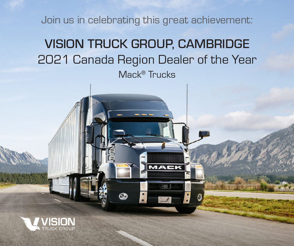 Mack Trucks Names Vision Truck Group as its 2021 Canada Region Dealer of the Year